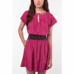 Urban Outfitters Piplette Womens Raspberry Cut Out Collar Mini Dress Size Small